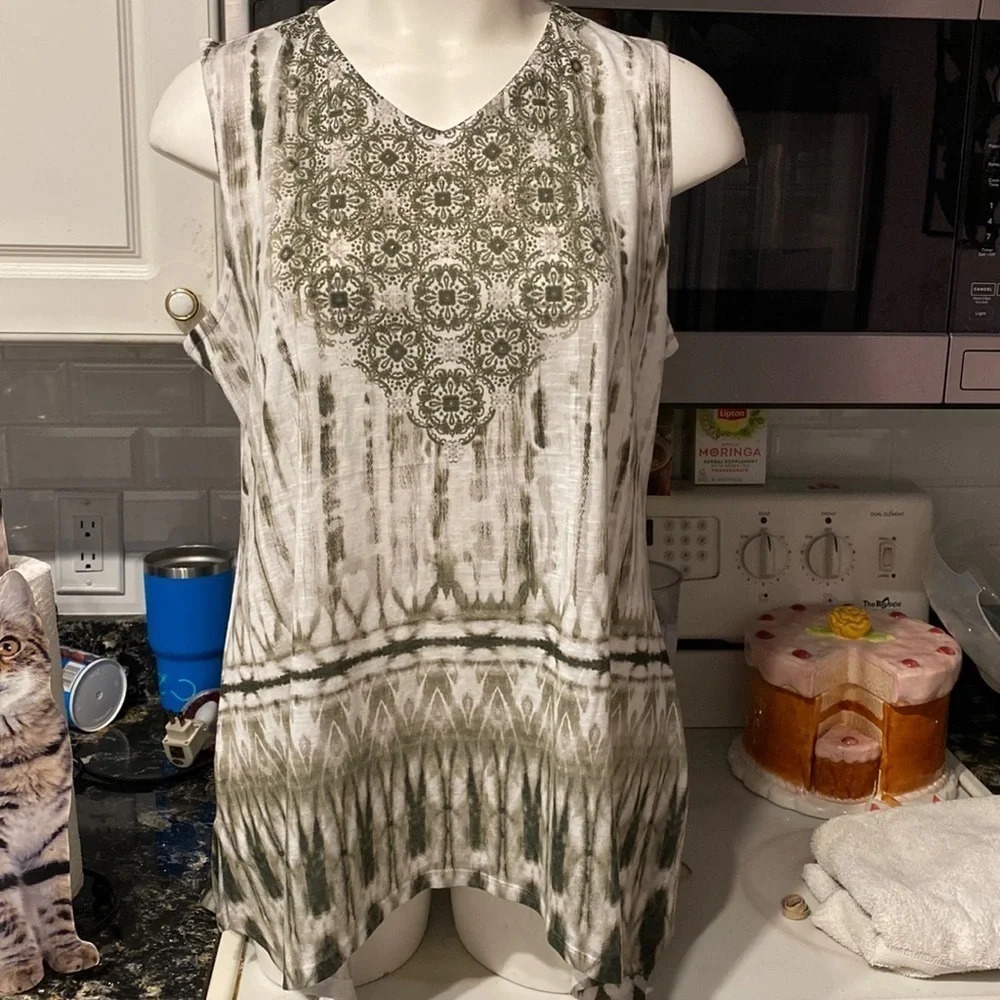 X womens Croft&barrow casual sleeveless stretch regular size top XL